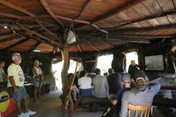 Inside the Aboriginal talking hut
